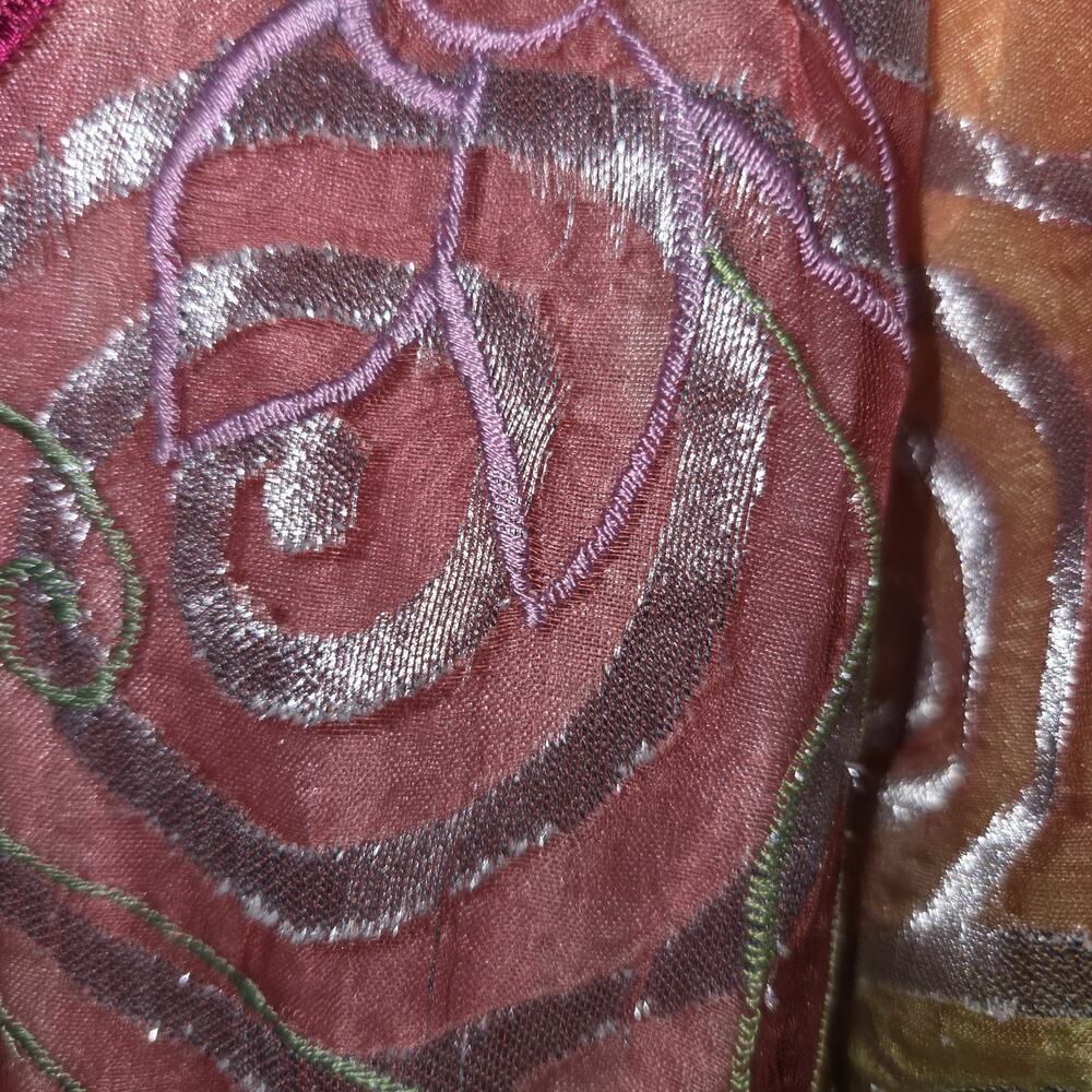 Vintage Jeevan Silk Top Jacket Plus Sz 2X Art To Wear Artsy Textured Silk Blend - Picture 6 of 16